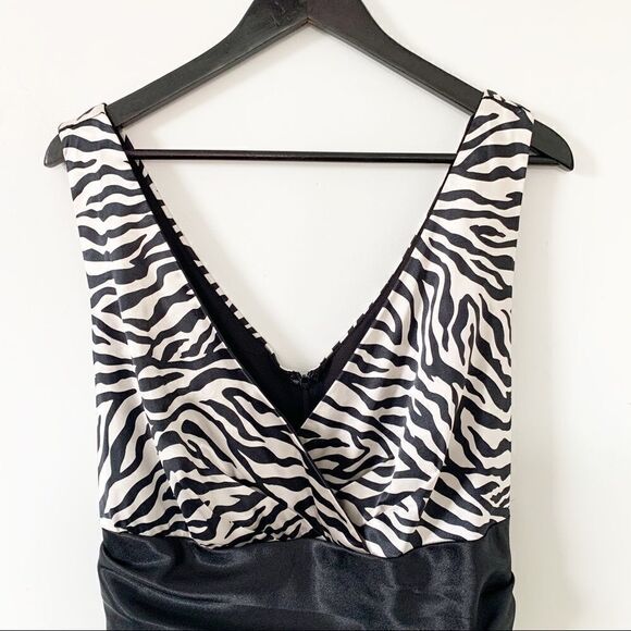 ONYX Nite Silky Zebra Print Cocktail Dress - Picture 3 of 8